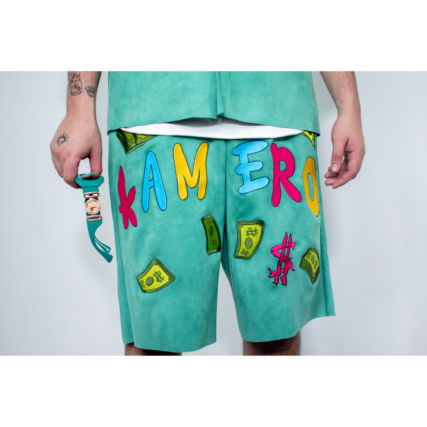 Short Suede Menta