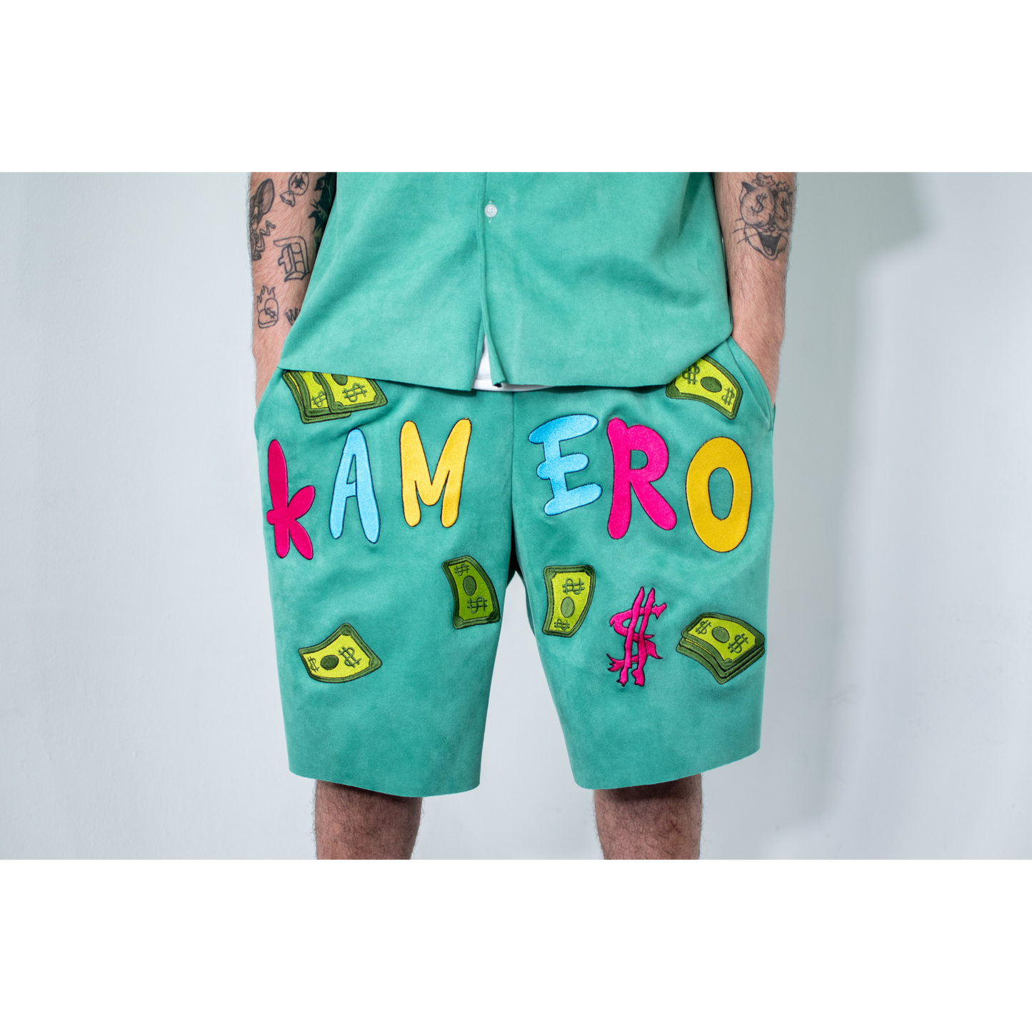 Short Suede Menta