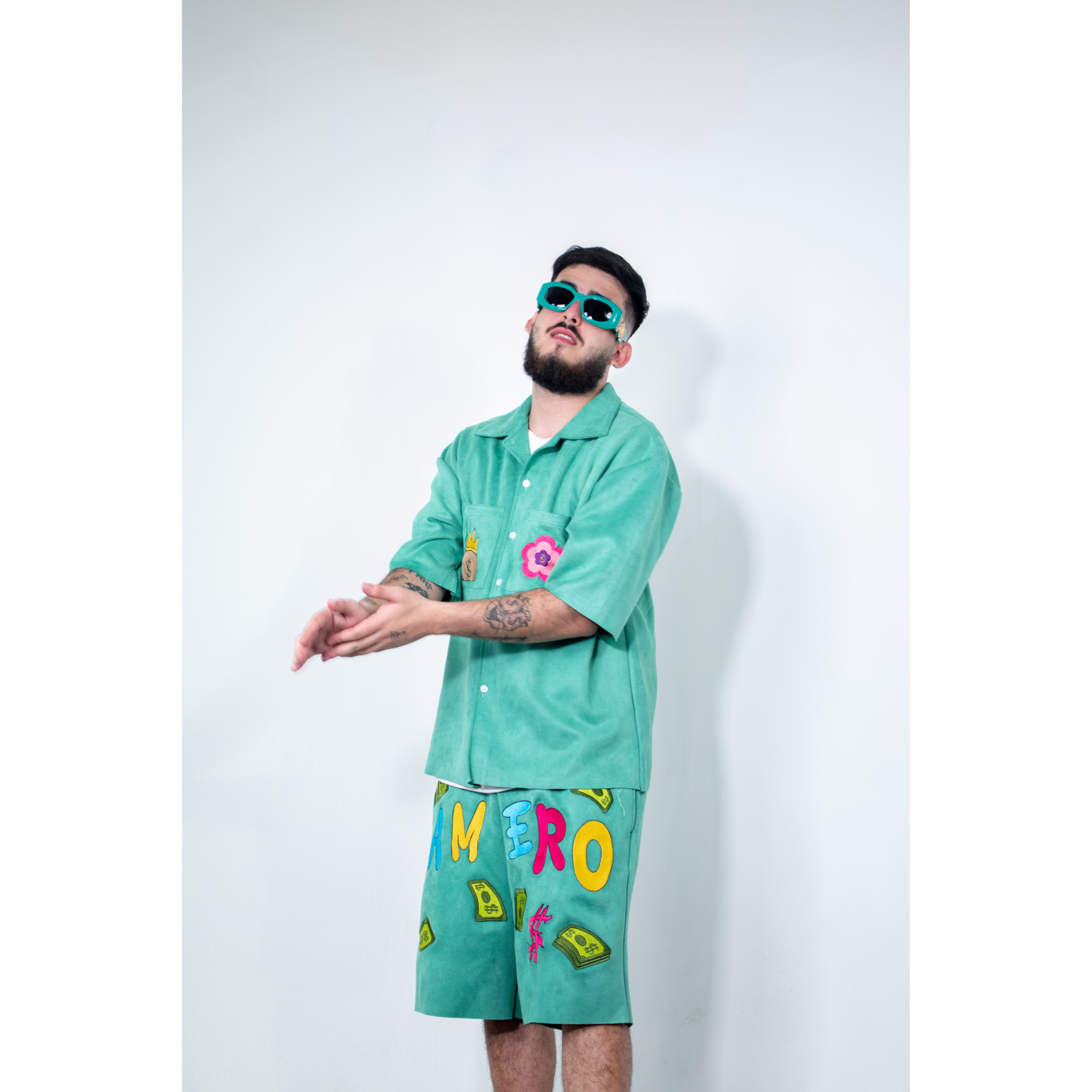 Short Suede Menta