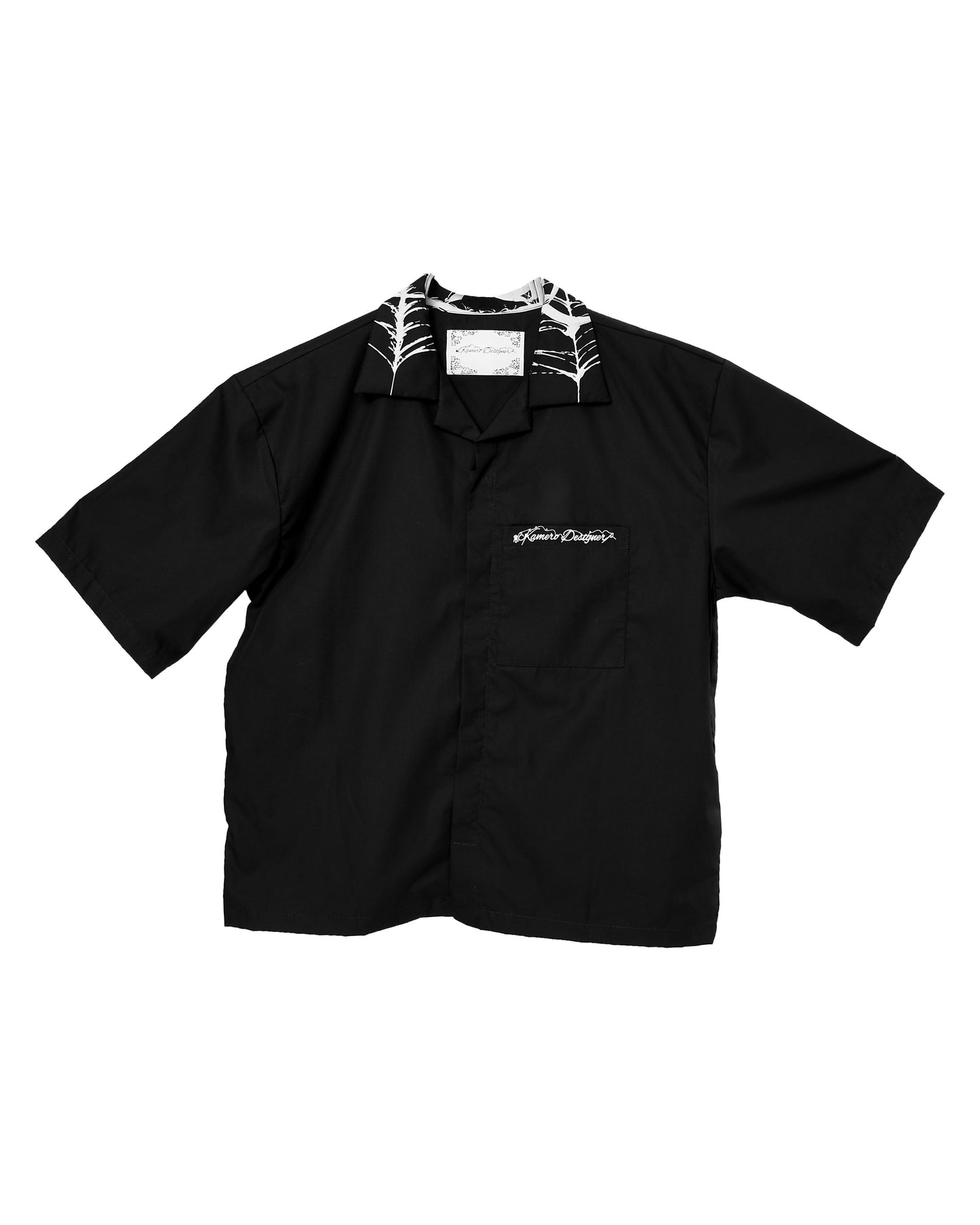 Black Spider-Web Shirt. Colaboración Kamero X Okstar