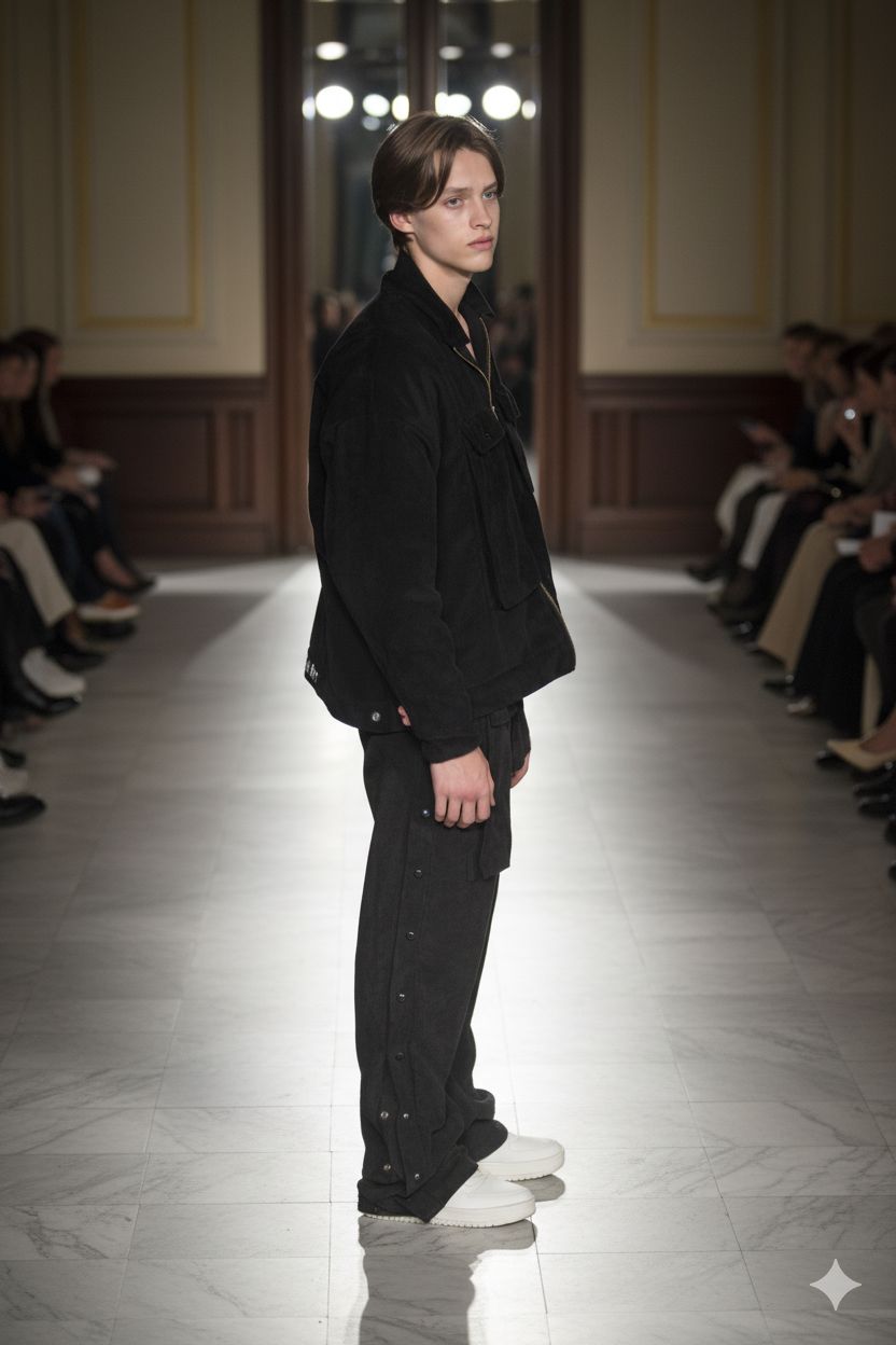 Chaquetin de pana color negro