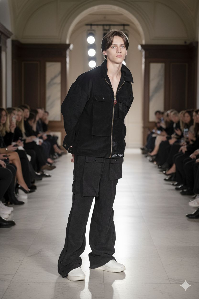 Chaquetin de pana color negro