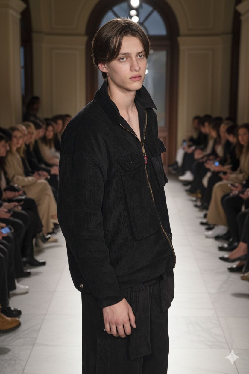 Chaquetin de pana color negro